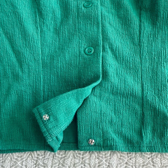 Anthropologie Dolan Left Coast Green Button Front Flutter Sleeve Top Size XS - Picture 7 of 13